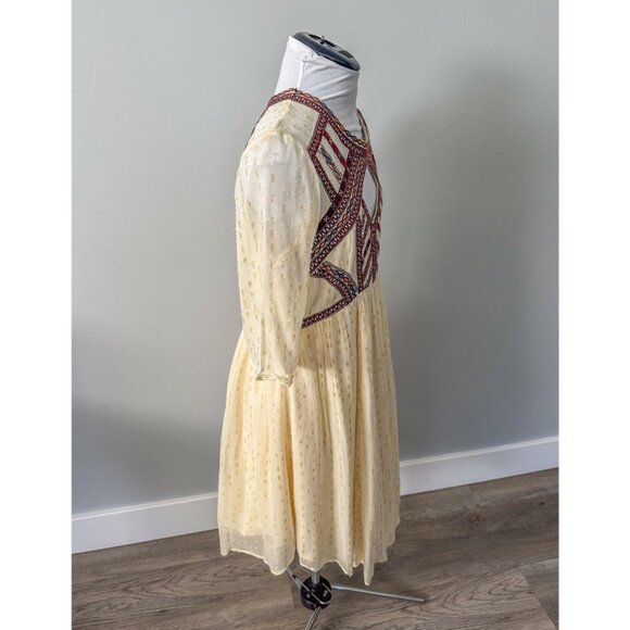 Free People Cream and Brown Midi Dress - Picture 8 of 15